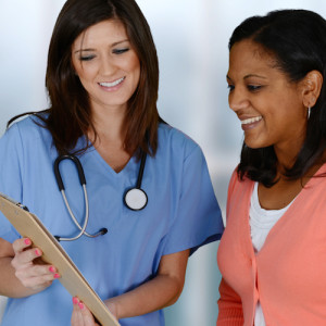 doctor and patient looking at a chart